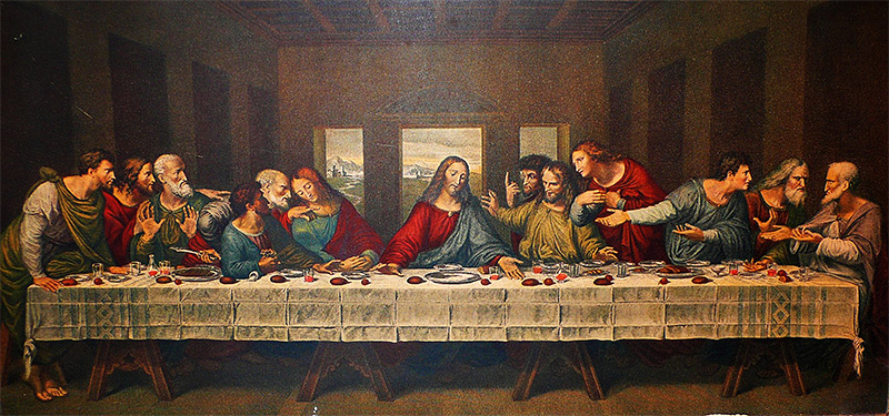 Фреска Леонардо да Винчи «Тайная вечеря» в церкви Санта-Мария-делле-Грацие в Милане