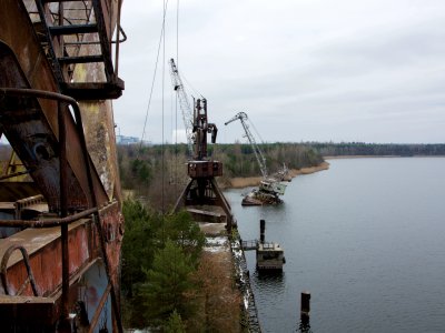Заброшенный грузовой порт в Чернобыле