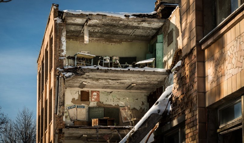 Разрушенный дом в Припяти