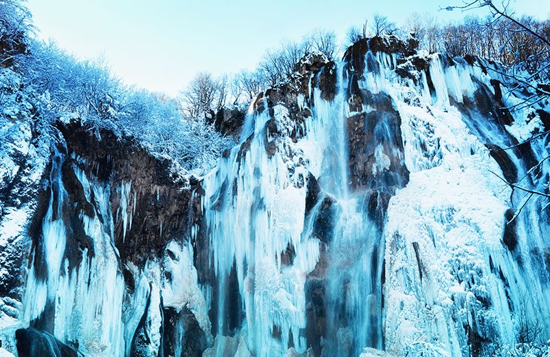 Ледяные каскады водопадов, Загреб