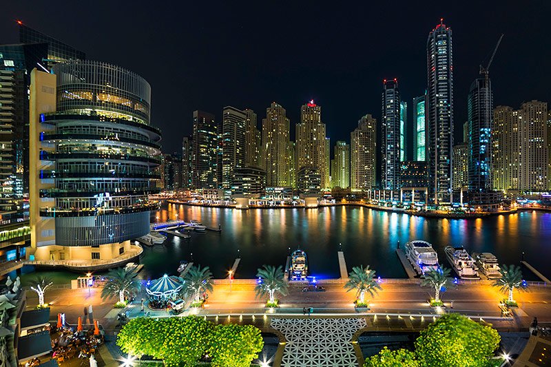Вид из торгового центра Марина Молл, Дубай