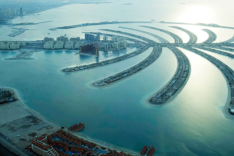 Полет на гидроплане в Дубае: вид на острова Пальма Джумейра