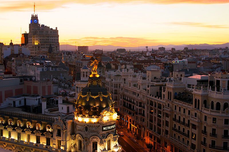 Вид на Мадрид с крыши Общества изящных искусств