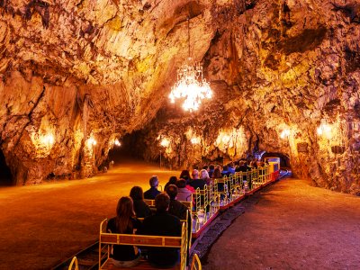 Проехаться на трамвае внутри пещеры в Любляне
