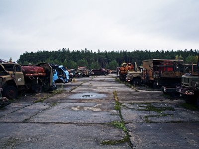 Кладбище техники «Буряковка» в Чернобыле